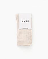 Pointelle Socken gerippter Feinstrick Klue in Beige
