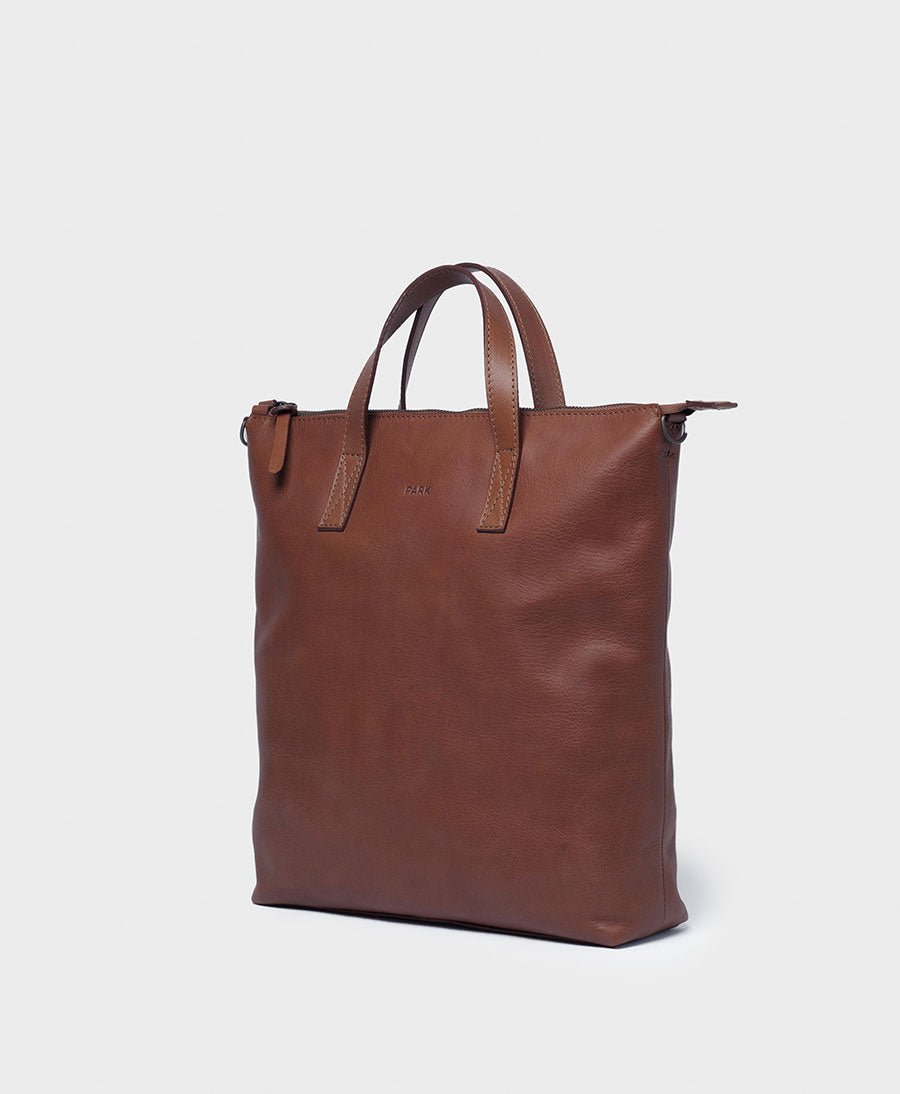 3 in 1 Rucksack / Ledertasche mit Reissverschluss - Dunkelbraun - PARK - clomes