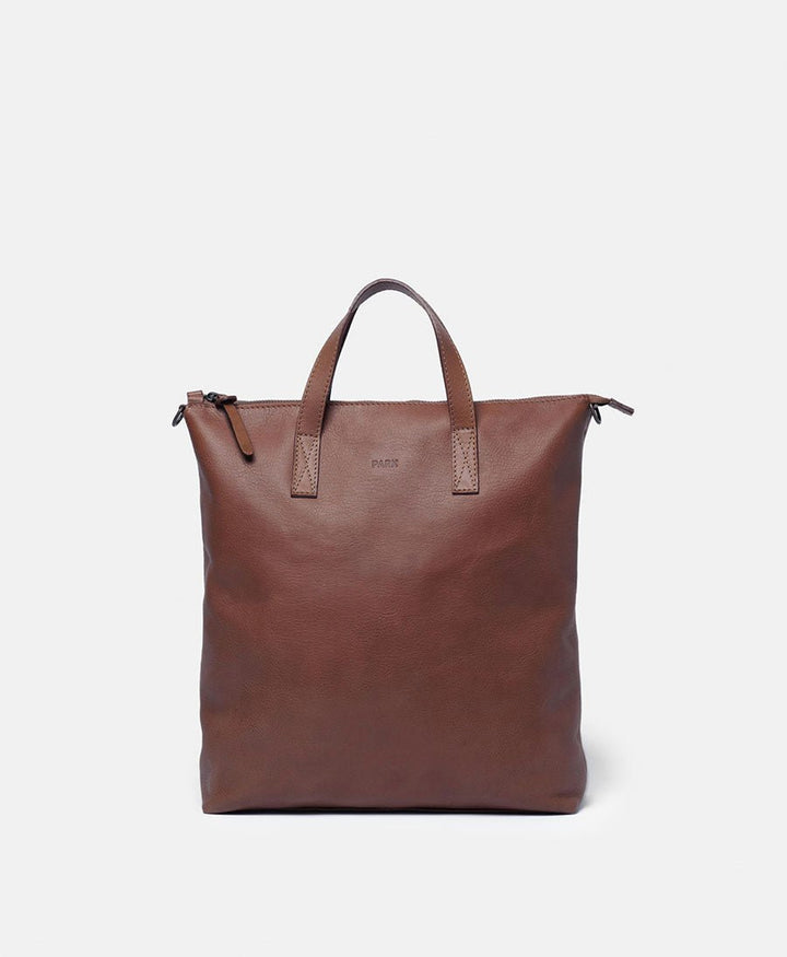 3 in 1 Rucksack / Ledertasche mit Reissverschluss - Dunkelbraun - PARK - clomes