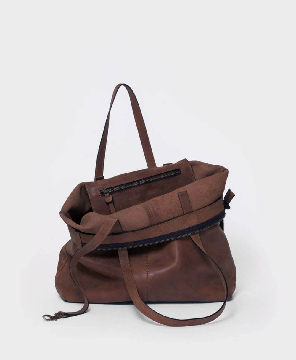 3 in 1 Tote Bag mit Reissverschluss - Dunkelbraun - PARK - clomes