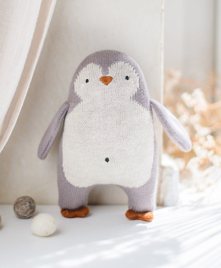 Babyrassel Pinguin - Creme, Lavendel, Orange