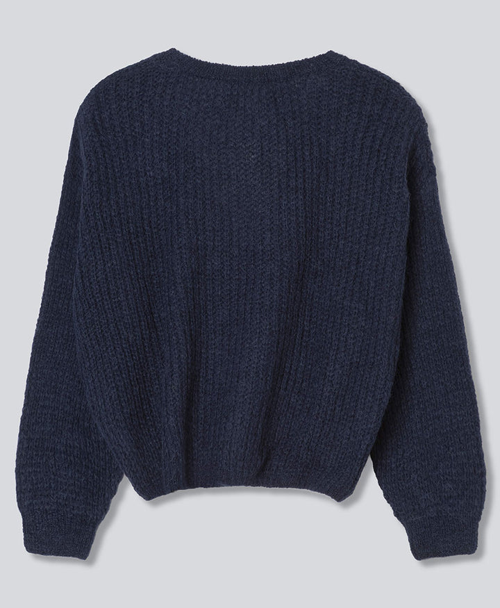 Leichter Strick-Wickelcardigan VEGA - Navy