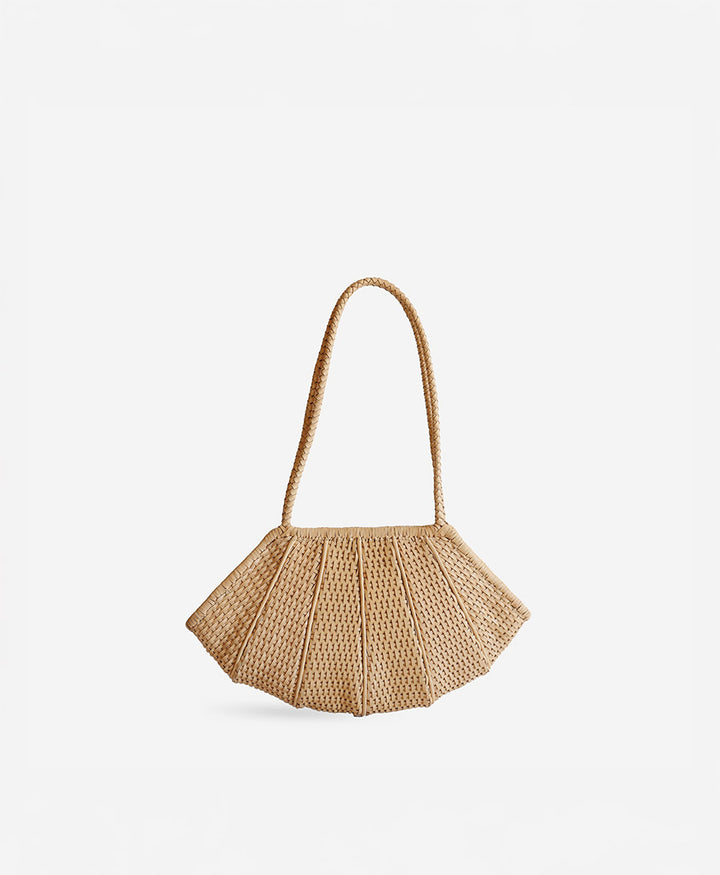 Gewebte Ledertasche "Venera" - Caramel