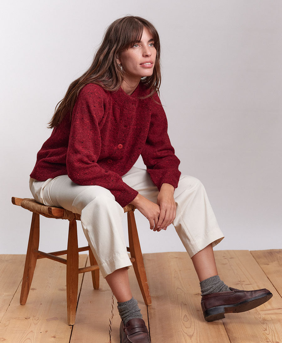 Strickjacke Cardigan ANDES - Vino Tinto