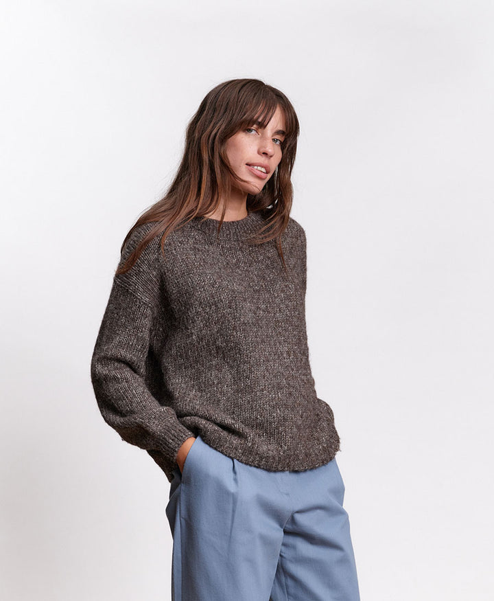 Strickpullover Bay Sweater - Braun