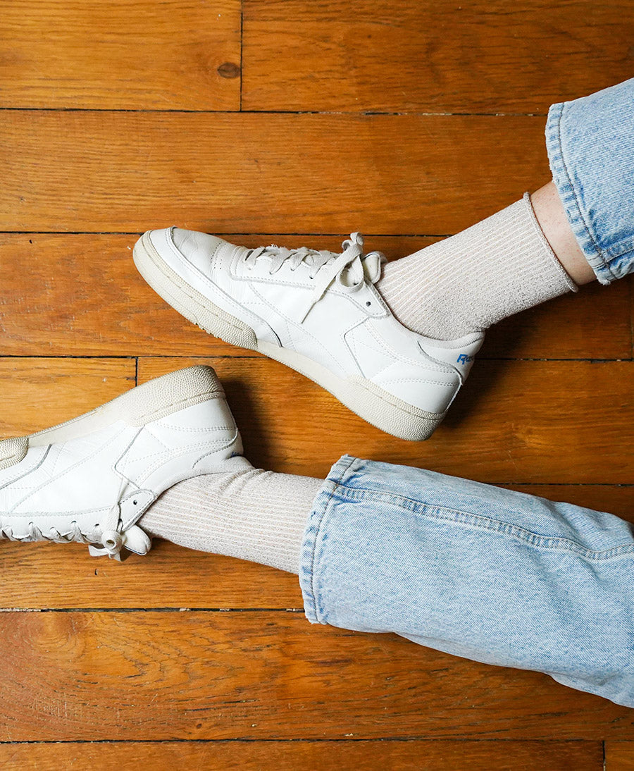 Glitzer Socken Lyocell - Beige