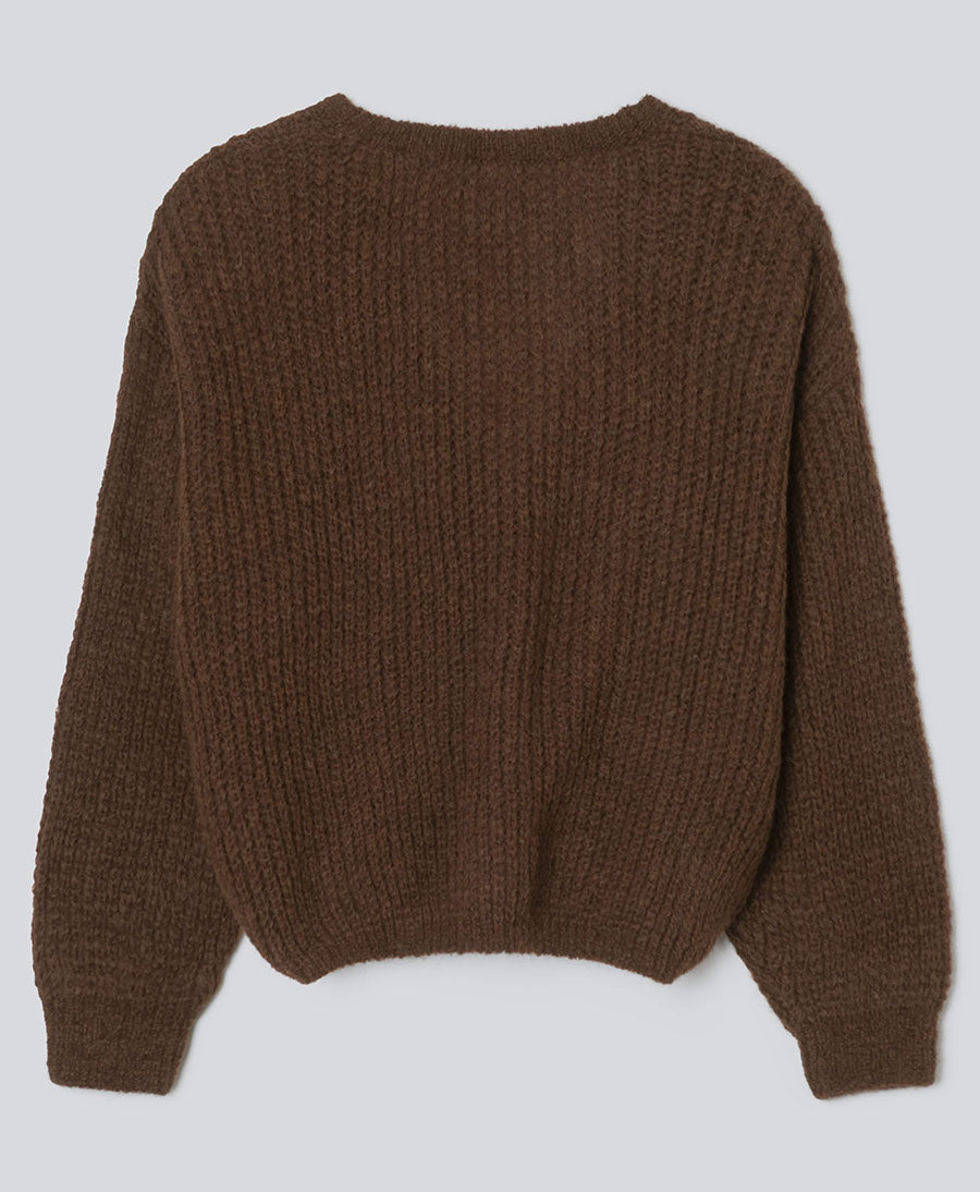 Leichter Strick-Wickelcardigan VEGA - Braun