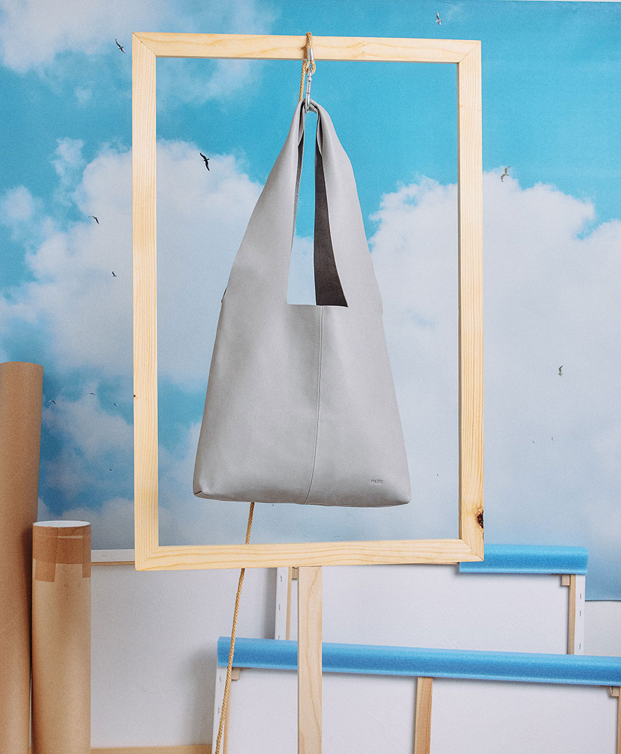Ledertasche Slouchy Bag - Perla