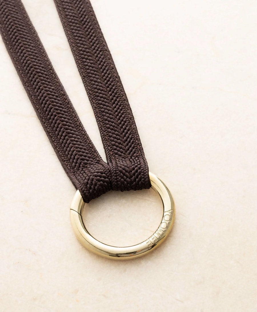 Schlüsselband vergoldeter Karabiner - Mocca