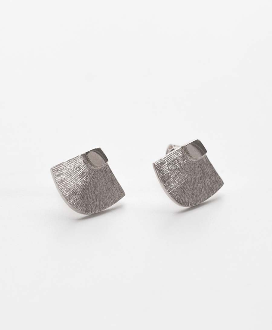 Abanicos Ohrstecker mit Weissgold vergoldet - V Design Lab - clomes