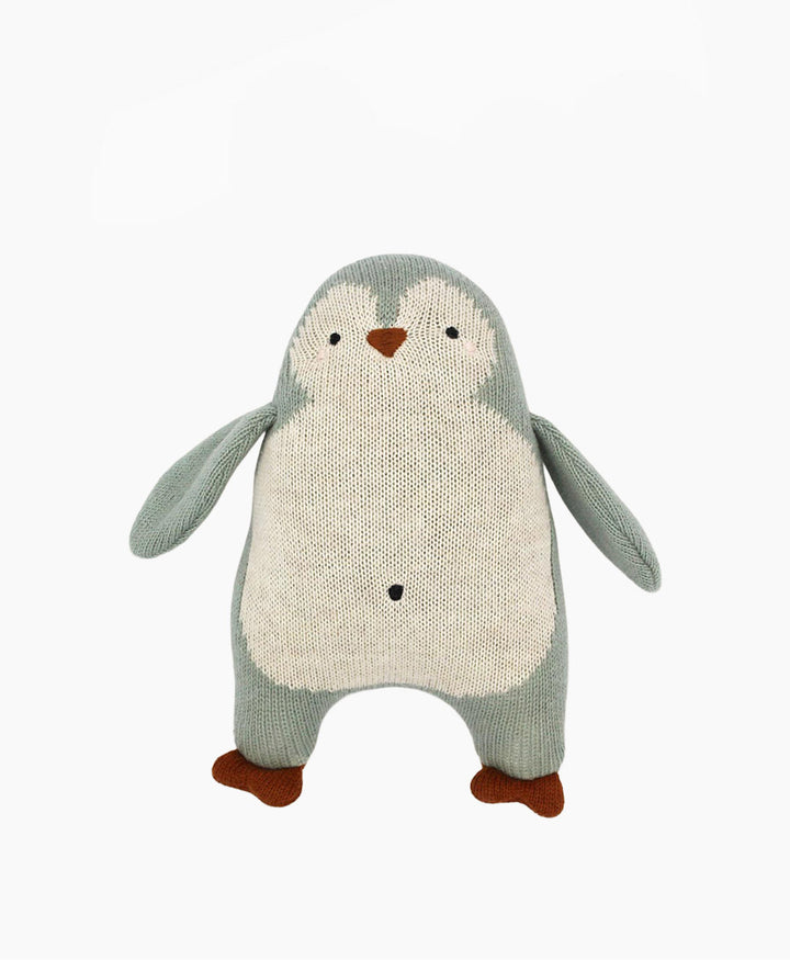 Babyrassel Pinguin - Creme, Hellblau, Orange