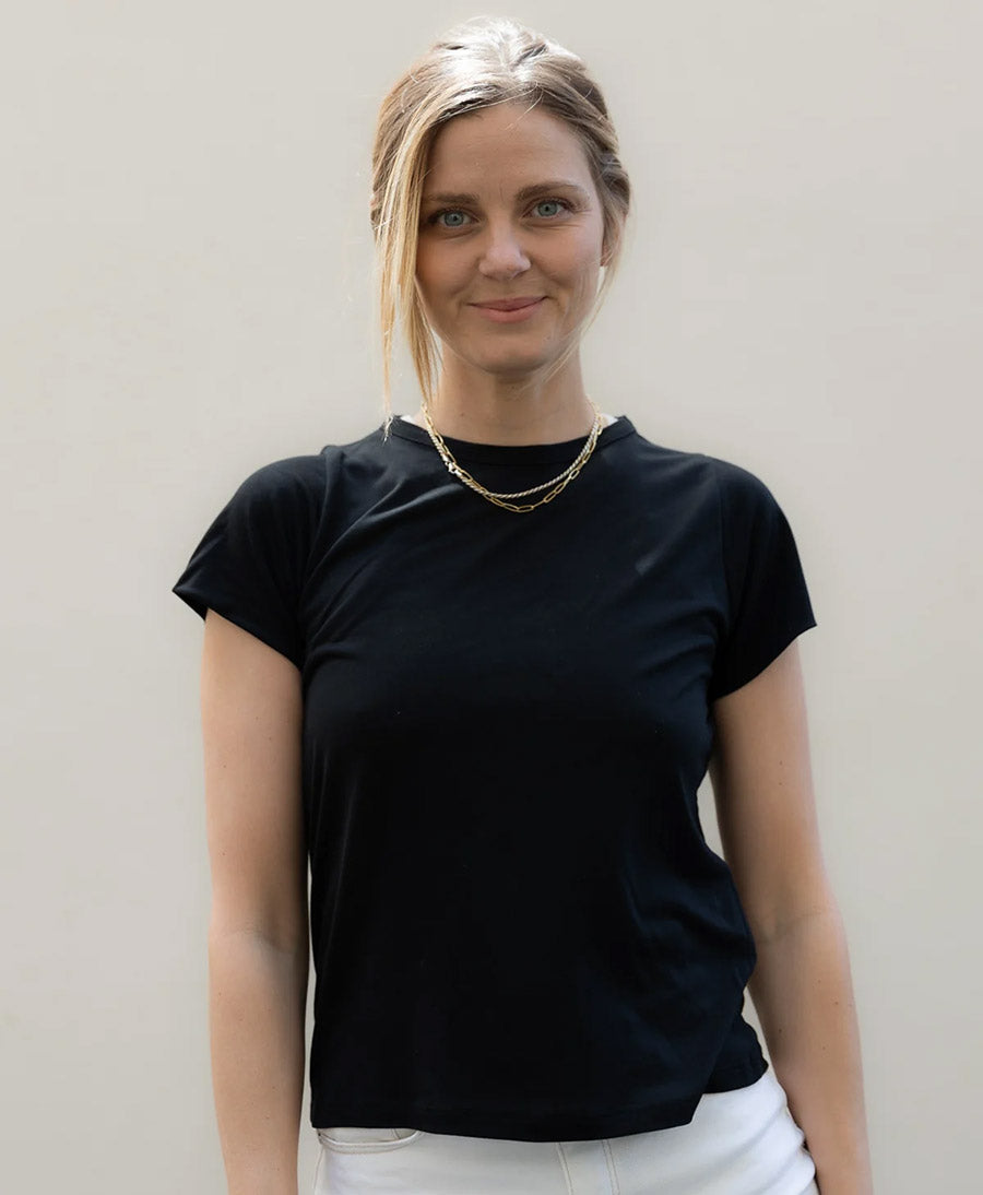T-Shirt BALI aus Tencel - Schwarz
