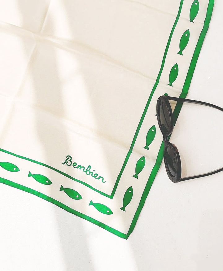 Seiden-Foulard "Pesce Scarf" - Green