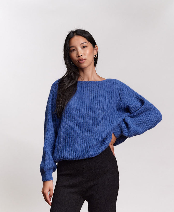 Leichter Strick-Wickelcardigan VEGA - Cobalt