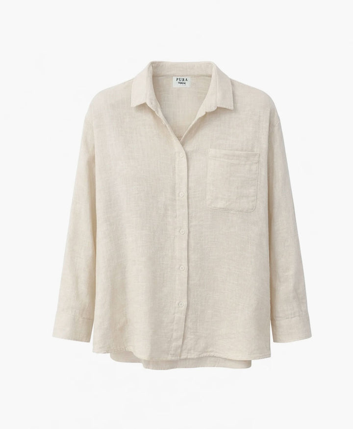 Hemdbluse RALPH aus Bio-Baumwolle - Ecru