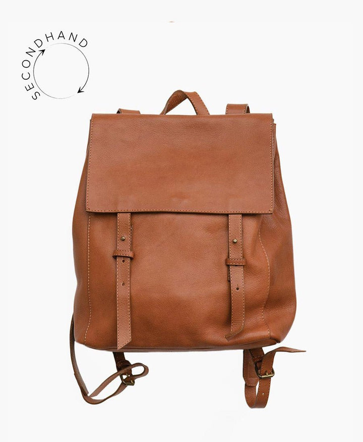 Brauner Lederrucksack - Secondhand - Le Bas - clomes