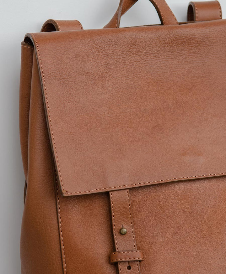 Brauner Lederrucksack - Secondhand - Le Bas - clomes