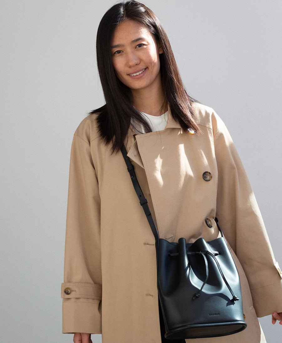 Bucket Bag aus Leder "Dli" - Schwarz - Balagan - clomes