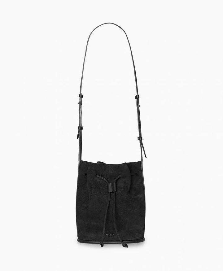 Bucket Bag aus Leder "Dli" - Velvet - Schwarz