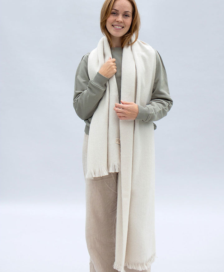 Halstuch Alpaka Schal Slim - Butter Cream