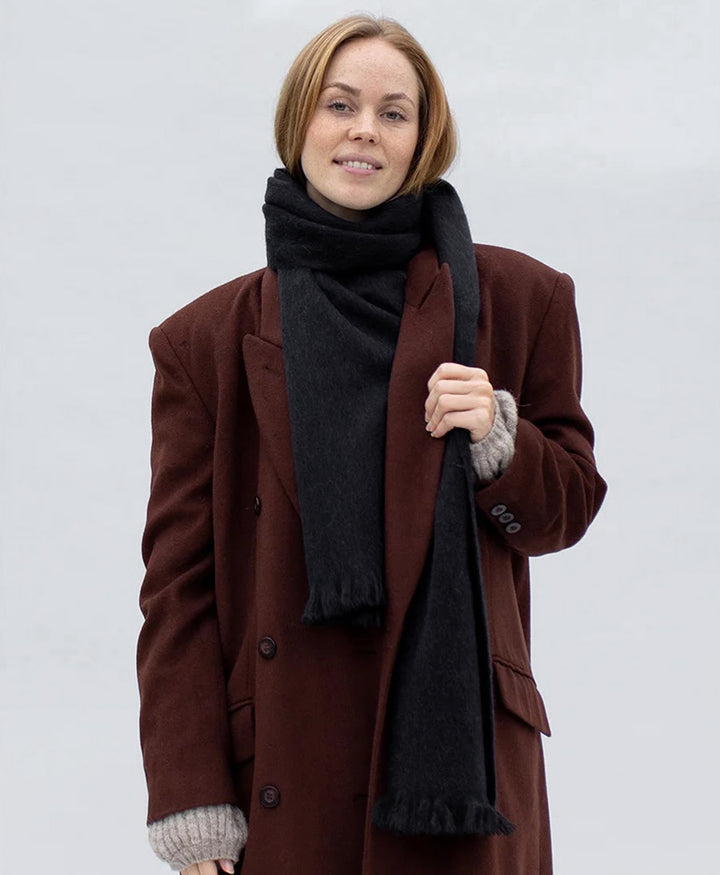 Halstuch Alpaka Schal Slim - Solid Black