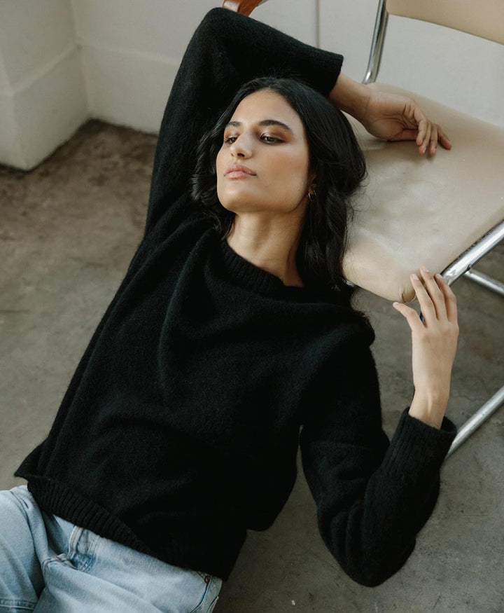 Classic Crew Strickpullover - Schwarz - BARE Knitwear - clomes
