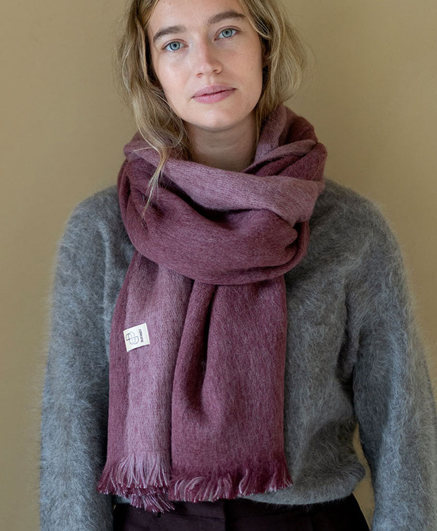 Halstuch Alpaka Schal Slim Doble - Aubergine Haze