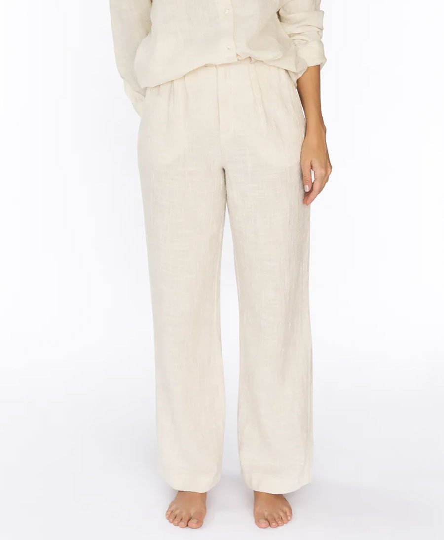 Stoffhose LAUREN aus Bio-Baumwolle - Ecru