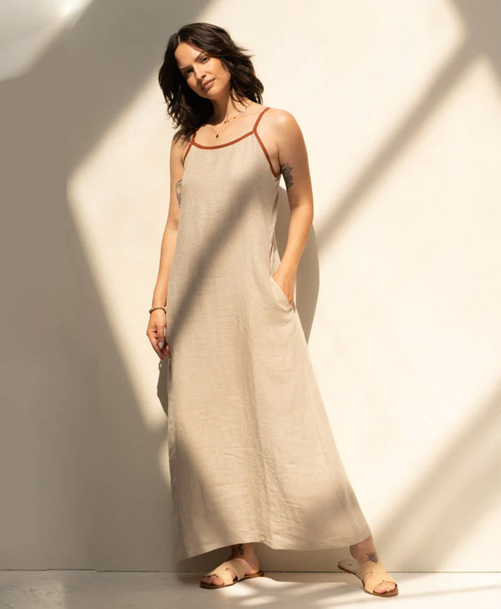 Kleid Eline aus Leinen - Natur