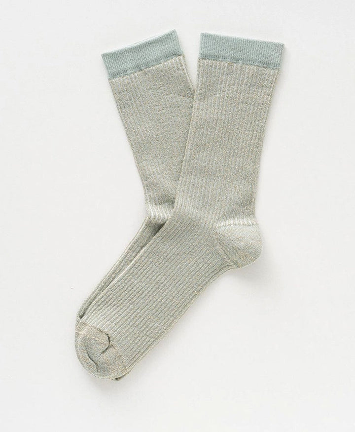 Glitzer Socken Lyocell - Nebel / Streifen