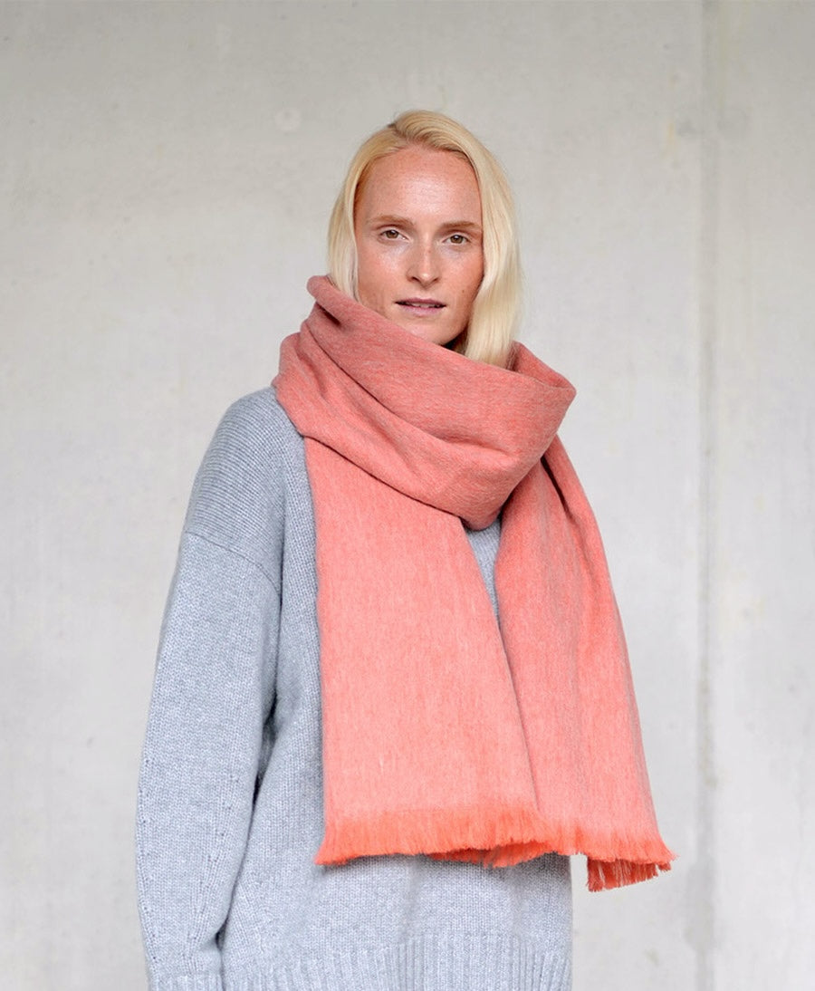 Halstuch Alpaka Schal - Solid Coral Crush