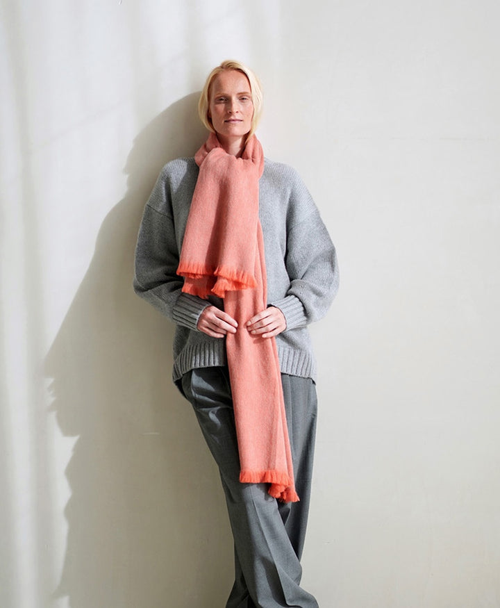 Halstuch Alpaka Schal - Solid Coral Crush