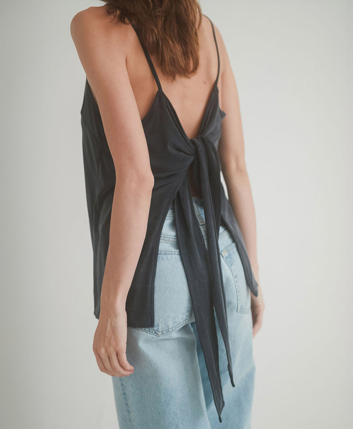 Reversible Cami Top aus Cupro Jersey - Anthrazit