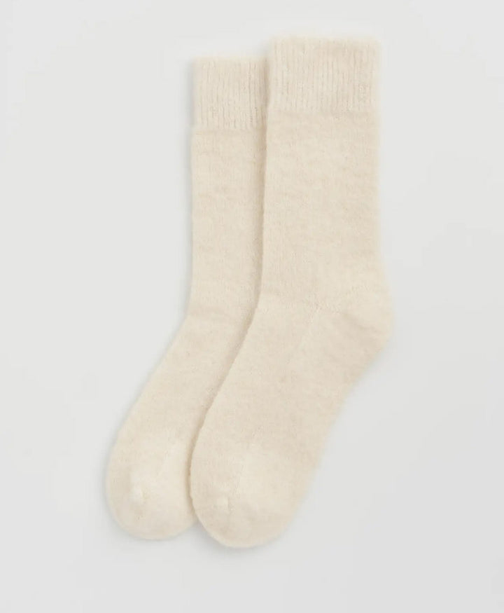 Weiche Alpaka Socken - Plain - Creme