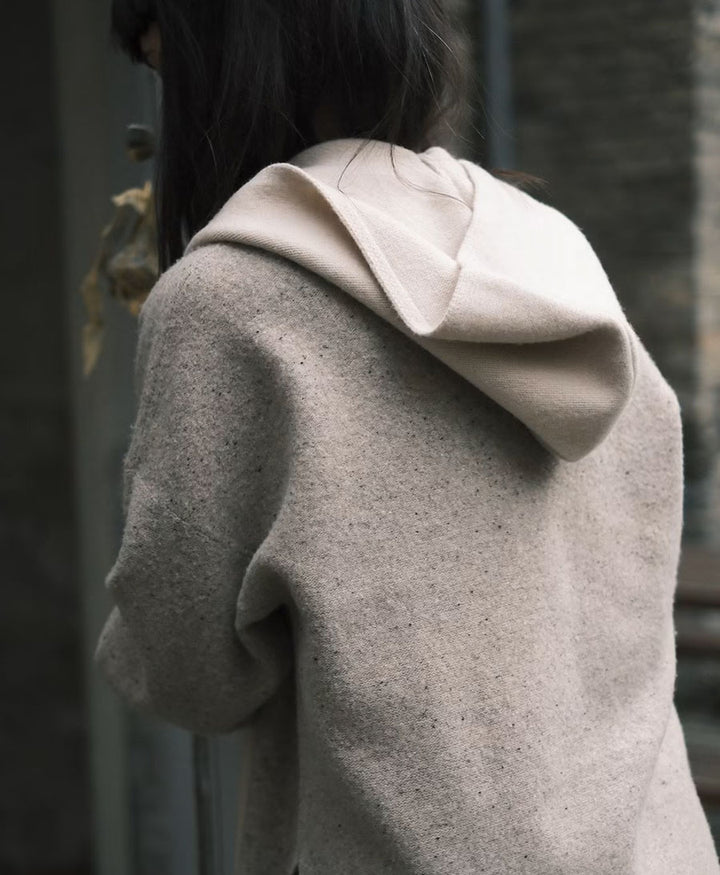 Schal mit Kapuze "Hooded Scarf" - Creme