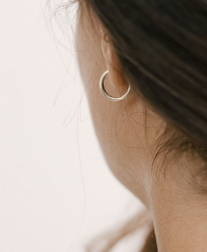 Creolen mit Klappverschluss - Sterling Silber - Clomes - clomes