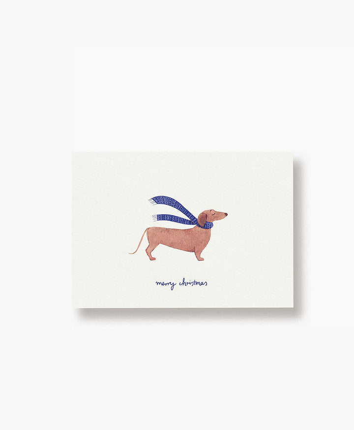 Postkarte "Dackel - merry christmas" Weihnachtskarte