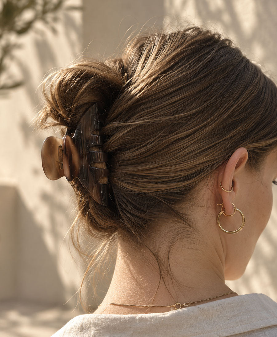 Haarklammer DEMY aus Acetat - Mocca