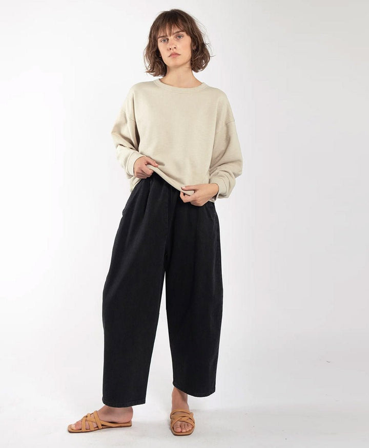 Denimhose - Faded Black Barrel Pant - Micaela Greg - clomes