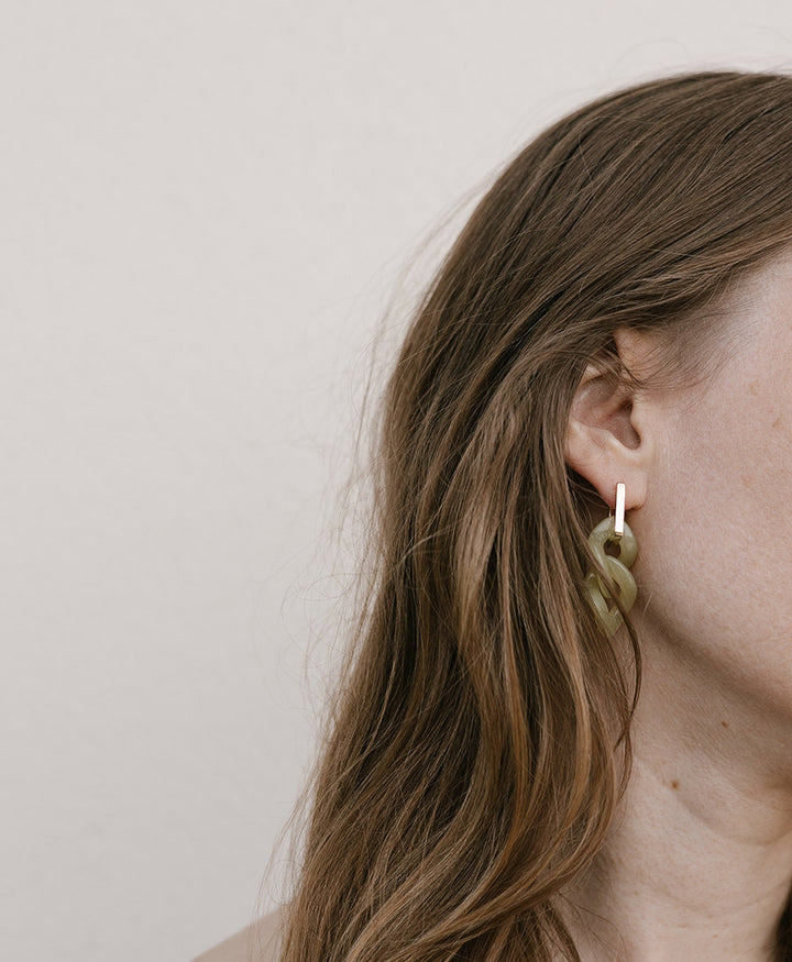Anhänger EMILY für Creolen aus Acetat - Kiwi