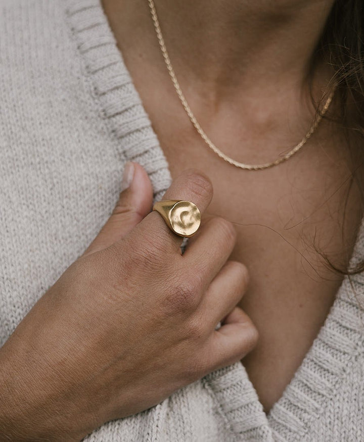 Fingerring / Siegelring LUNA - Vermeil - Clomes - clomes