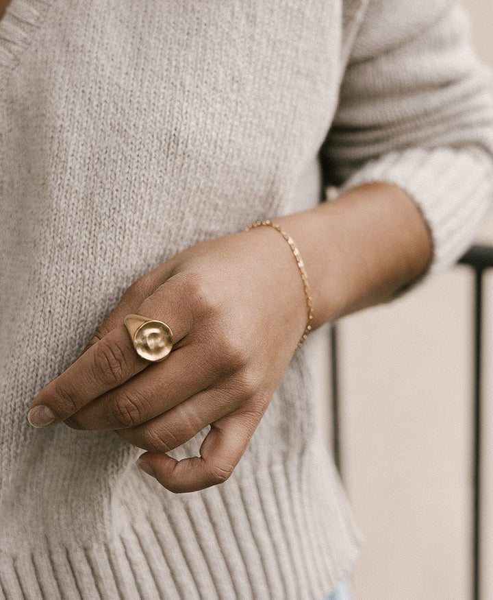 Fingerring / Siegelring LUNA - Vermeil - Clomes - clomes