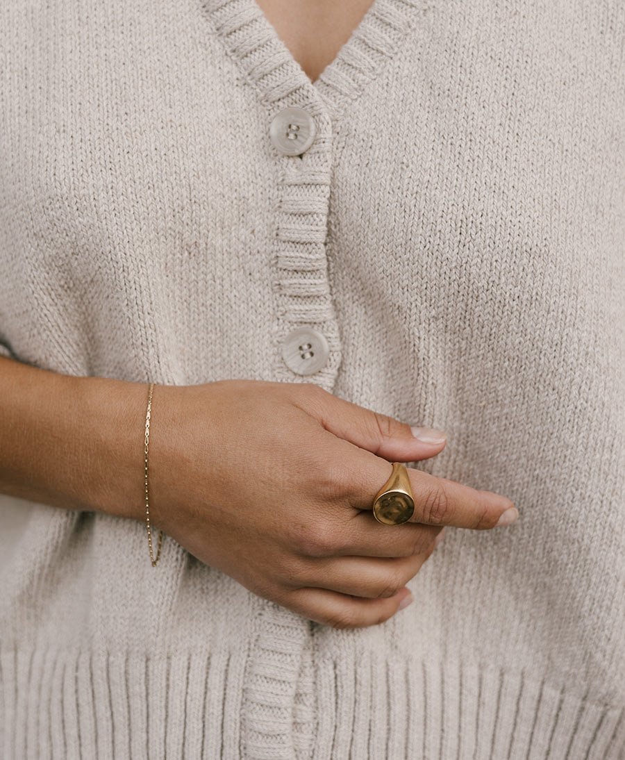 Fingerring / Siegelring LUNA - Vermeil - Clomes - clomes