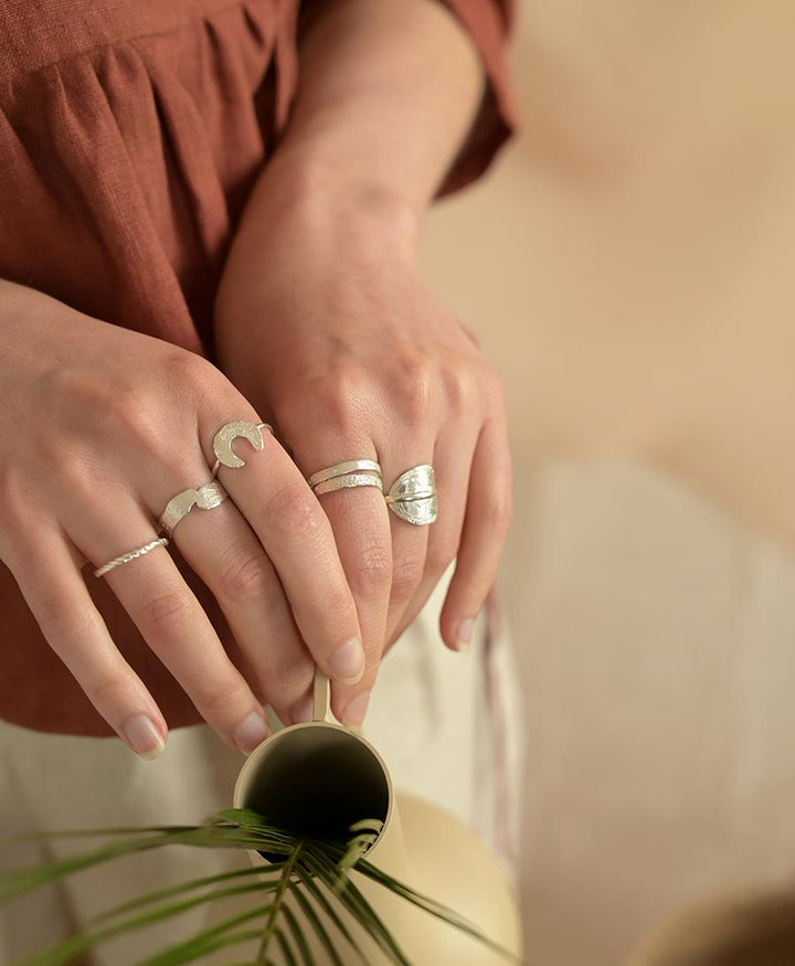 Fingerring Silber "Entwined Stacking Ring" - Wild Fawn - clomes