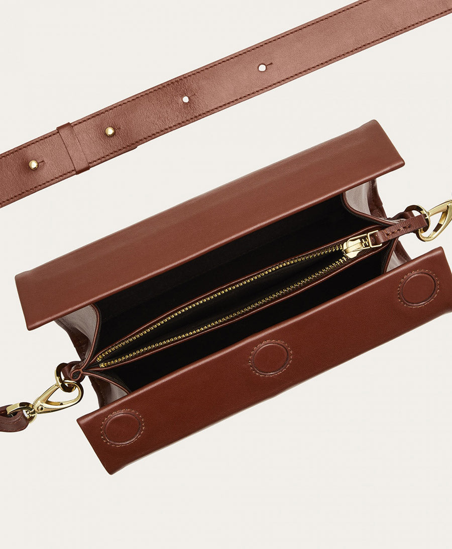 Umhängetasche / Handtasche aus Leder "Gala" - Braun