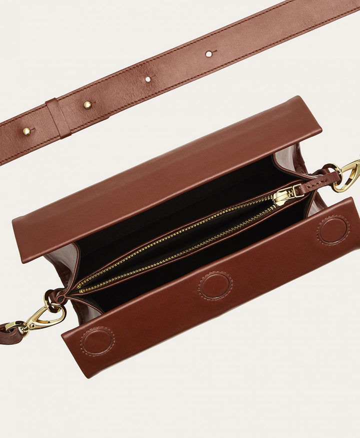 Umhängetasche / Handtasche aus Leder "Gala" - Braun