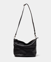 Ledertasche Gefütterte Schultertasche Park in Schwarz