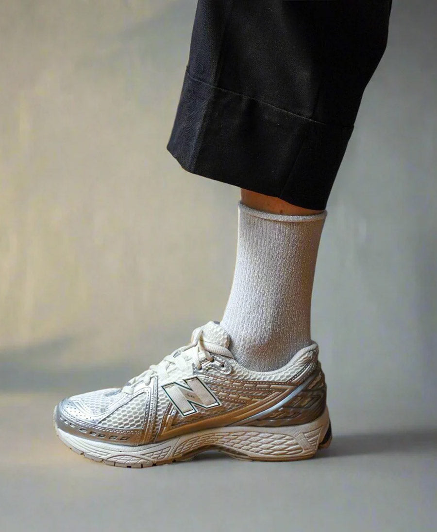 Glitzer Socken Lyocell - Weiss