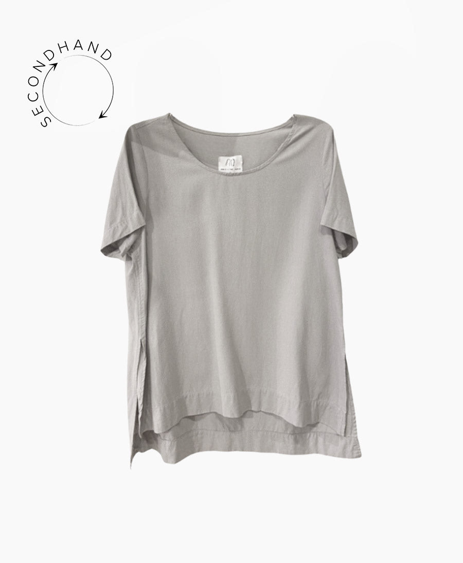 Graues Split Top aus Bourette - Secondhand - Jamie & the Jones - clomes