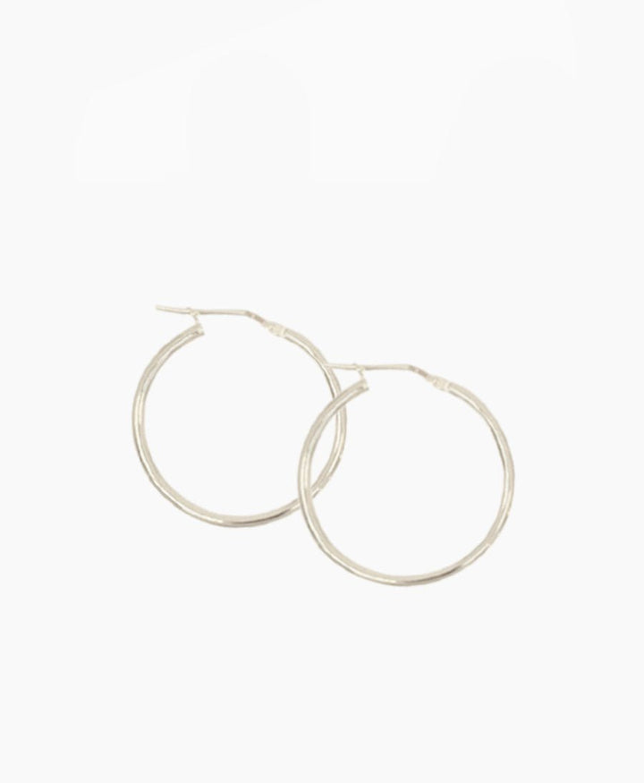 Grosse dünne Creolen VIDA 40mm mit Klappverschluss - Sterling Silber - Clomes - clomes